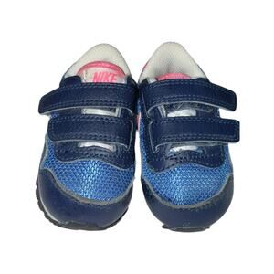 Nike Toddler Sneakers Navy Pink Hook and Loop Closure Size 3C